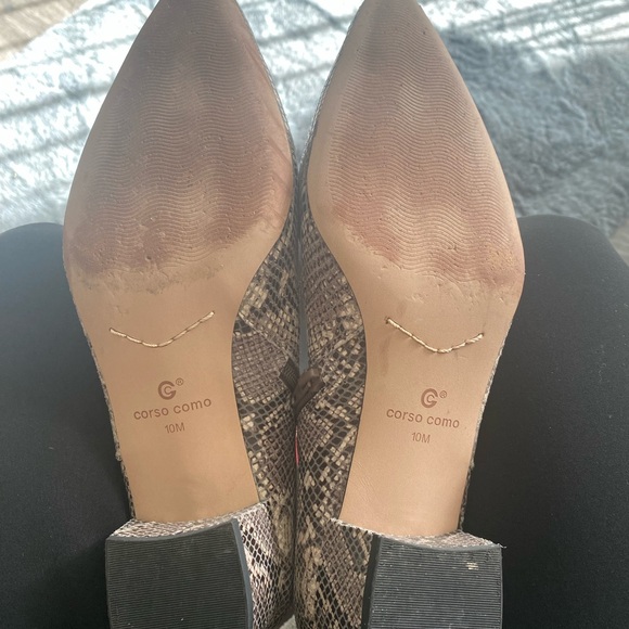 Corso Como Snake Print Leather Pointed Women Booties Shoes 10M Preowned - Picture 5 of 5